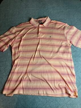 Tommy Hilfiger Men's Striped Short Sleeve Mercerized Cotton Polo Shirt Size XXL